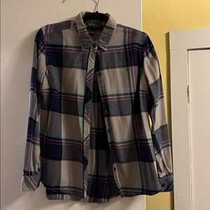 Bit & Bridle Plaid Button Down Shirt - Navy, Pink, Cream